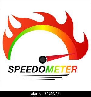 Gauge Meter Icon. Speedometer Icon. Tachometer or Odometer Display. Vector Illustration. Stock Vector