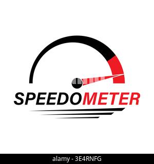 Gauge Meter Icon. Speedometer Icon. Tachometer or Odometer Display. Vector Illustration. Stock Vector