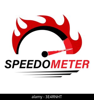 Gauge Meter Icon. Speedometer Icon. Tachometer or Odometer Display. Vector Illustration. Stock Vector