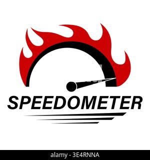 Gauge Meter Icon. Speedometer Icon. Tachometer or Odometer Display. Vector Illustration. Stock Vector
