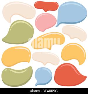 Colorful speech bubble stickers with empty space for text Stock Vector