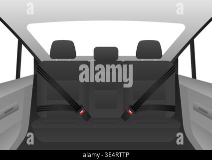 Safety Seat Belt. Car Seat Belt. Fasten Your Seat Belt. Safety First and Drive Safety Concept. Vector Illustration. Stock Vector