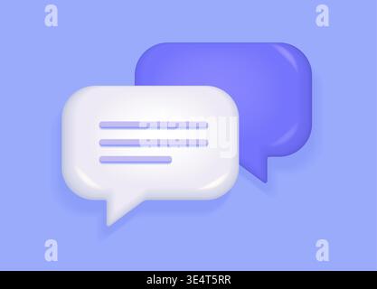 Dialogue boxes in modern liquid glass style, interface speech bubbles. Chat symbols,perfect for adding dialogue or comments in digital designs, interfaces, social media graphics. Vector illustration. Stock Vector