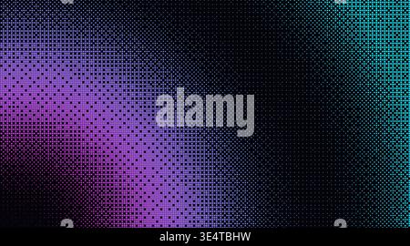 Pixel art background with dithered bitmap texture. Vector realistic illustration of digital color gradient pattern, retro 8-bit gaming wallpaper with geometric dots and abstract halftone effect Stock Vector