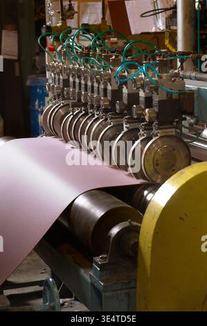 Manufacturing sandpaper, USA Stock Photo