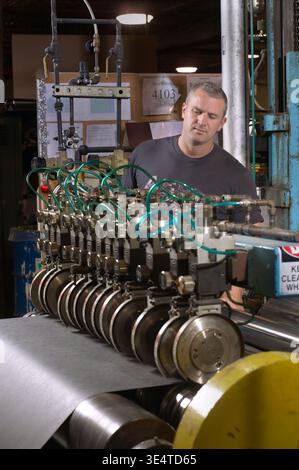 Manufacturing sandpaper, USA Stock Photo