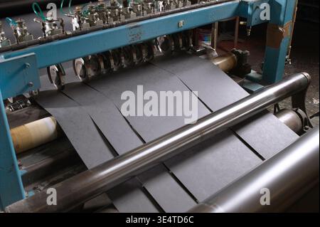 Manufacturing sandpaper, USA Stock Photo