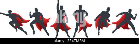 Male superhero silhouettes Stock Vector