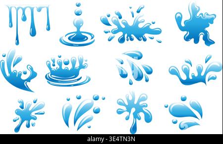 Water splashes drops Stock Vector