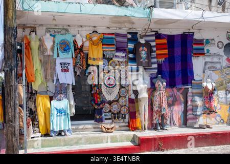 Souvenir Gift Shop on Isla Mujeres in Mexico Stock Photo