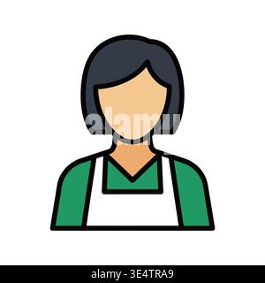 A cartoon woman wearing an apron Stock Vector