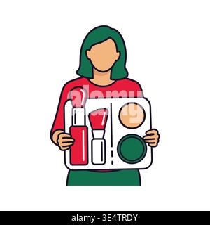 A woman holding a glass of green beer Stock Vector