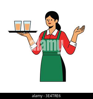 Woman ironing clothes on ironing board Stock Vector