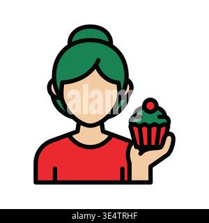 A woman putting a bag in a recycling bin Stock Vector
