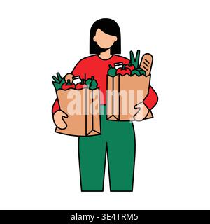 A woman holding a feather duster Stock Vector