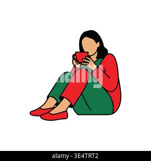 A cartoon woman in a chef hat and red apron Stock Vector