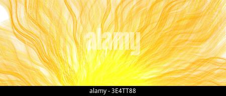 Sun Wavy Rays Solar Energy Stream Background. Warm Bright Light Futuristic Lines Wave Patter. Hot Weather Summer Day Texture. Vector Backdrop Stock Vector