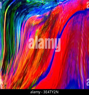 Abstract composition consisting of flowing coarse textured brushstrokes in an expressive painterly style. Stock Photo