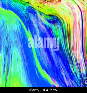 Abstract composition consisting of flowing coarse textured brushstrokes in an expressive painterly style. Stock Photo