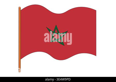 Flag of Morocco. Moroccan national symbol in official colors. Template icon. Abstract vector background Stock Vector