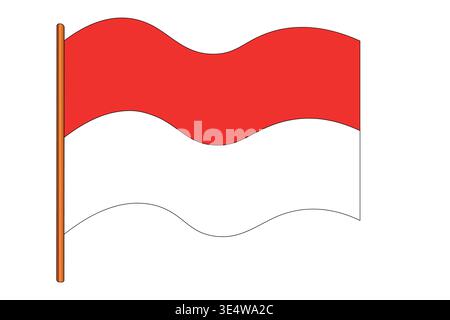 Flag of Indonesia. Indonesian national symbol in official colors. Template icon. Abstract vector background Stock Vector
