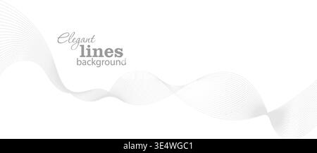 A simple design with graceful curves in soft, light grey tones on a white background, creating a sense of movement and calm. Hand drawn. Not AI Stock Vector