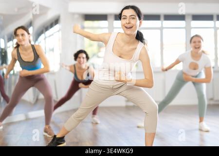 Funk jazz dancers practicing dance moves in studio Stock Photo