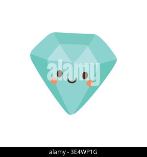 Diamond icon luxury with vector fashion jewelry for illustration stone jewel. Cute gem crystal with diamond gift isolated for wealth kawaii abstract Stock Vector