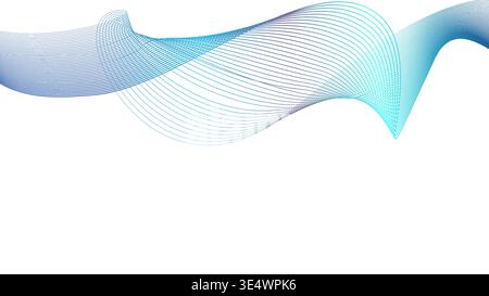 Abstract Modern background effect white and blue gradient lines isolated on white Stock Vector