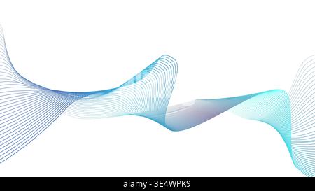 Abstract Modern background effect white and blue gradient lines isolated on white Stock Vector