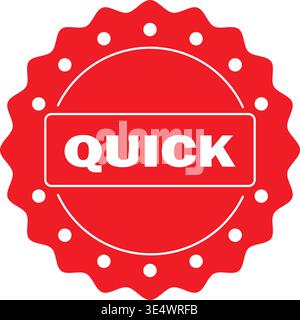 Red Quick Service Badge Sticker Vector Isolated on White Stock Vector