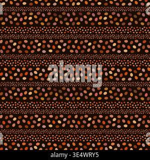Chocolate eggs seamless vector pattern, Dark brown background with egg shaped elements for Easter designs Stock Vector