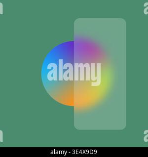 Abstract background with colorful circle gradient and mirror, stock vector Stock Vector