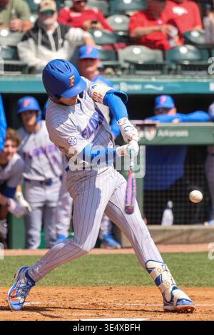 March 29, 2026: Gators outfielder Blake Cyr (5) makes a leaping attempt ...