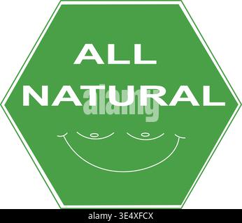 Typography Vector for T‑Shirt Design – “All Natural” Stock Vector
