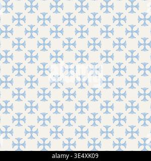Classic Symmetrical Cross Floral Grid Stock Vector
