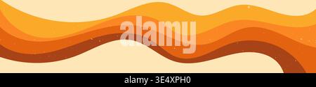 Retro Zebra groovy horizontal banner. Stock Vector