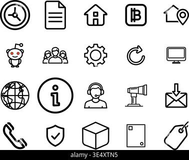 "A premium, extensive collection of professional vector line and glyph icons specifically curated for diverse business, modern technology Stock Vector