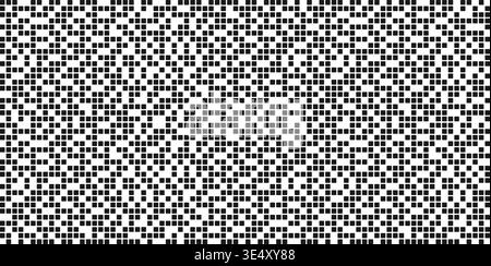 Random square pixel bg. Black dot background. Abstract digital pattern with square elements grid. Random cyber texture. Modern vector illustration Stock Vector