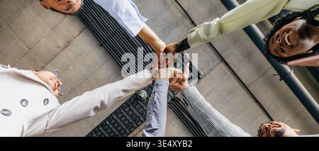 Developers and designers rejoice after productive session Stock Photo