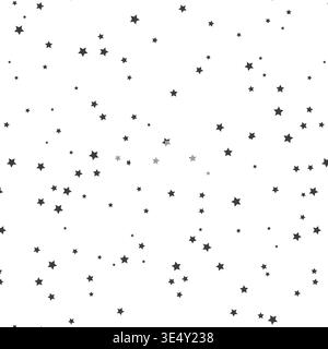 Seamless star pattern. Black stars on a white background Stock Vector