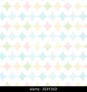 Seamless star pattern. Pastel childish palette. Cute wallpaper Stock Vector