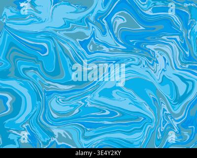 Abstract horizontal background with colorful waves. Liquid wavy marble texture Stock Vector