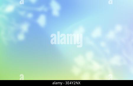 Beautiful background with vibrant gradient and colorful floral shadows. Abstract banner with overlay effect blurred plants Stock Vector