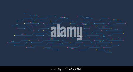 Circuit board texture with communication technology concept. Creative vector illustration Stock Vector