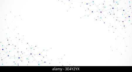 Molecular structure and genetic engineering, molecules DNA, neural network, scientific research. Abstract background for innovation technology Stock Vector