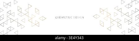 Graphic design element for web page or banner with a geometric pattern of triangle shapes. Stock Vector