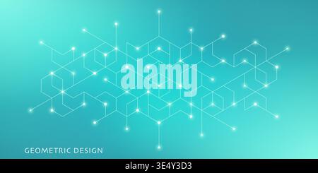 Abstract vector background with simple geometric figures and dots. Graphic design element and polygonal shape pattern Stock Vector