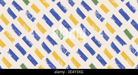 Small dash hand drawn lines seamless pattern. Surface pattern design crayon geometric handmade motif. Hand drawn mini streaks texture. Vector repeat b Stock Vector