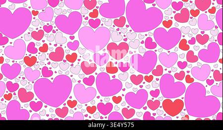 Love hearts seamless pattern illustration Stock Vector
